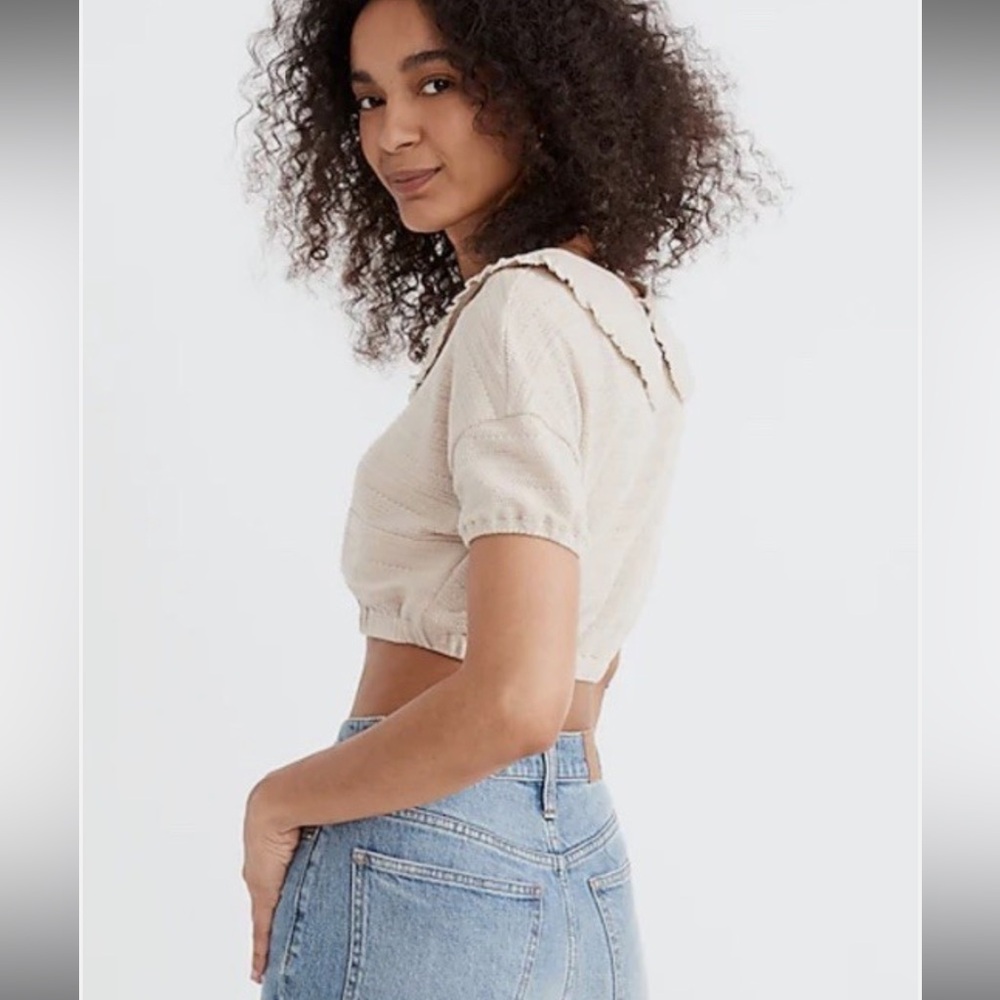 Madewell Ruffle-Collared Crop Top - Picture 3 of 13